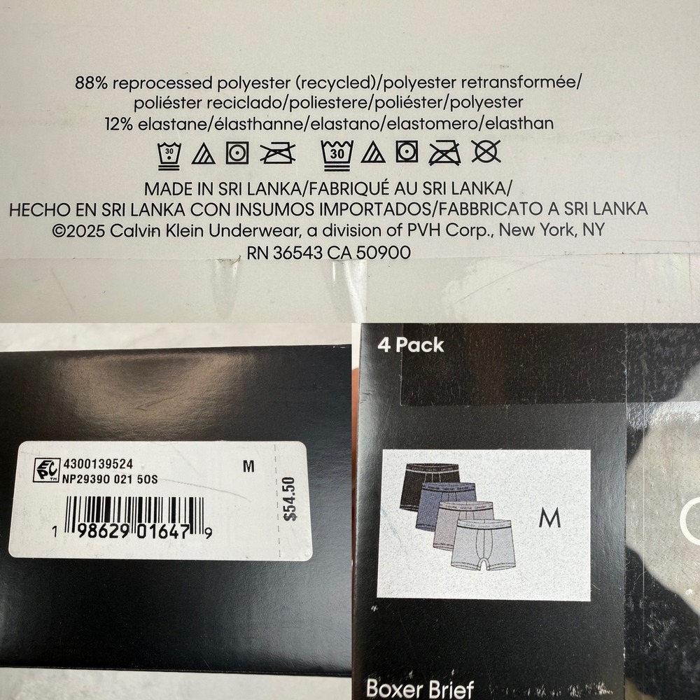 Calvin Klein Mens 4 Pack Microfiber Stretch Boxer Briefs Multicolor Wicking New - Picture 3 of 3
